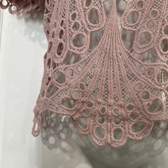 Blashe Pink Blush Crochet Knit Top Blouse (Size: S) - Picture 4 of 5